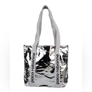 Paco Rabanne x SeaTrees Silver Crinkle Tote Bag